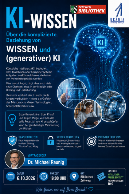 Plakat zum Vortrag "KI-WISSEN"